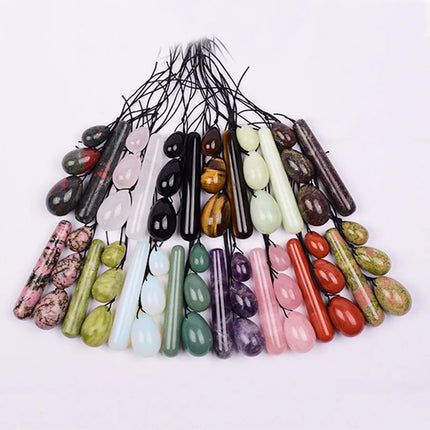 4Pcs Set Natural Jade Yoni Egg & Wand Women Kegel Exerciser Vaginal Muscles Tightening Ball Natural Crystal Jade Eggs