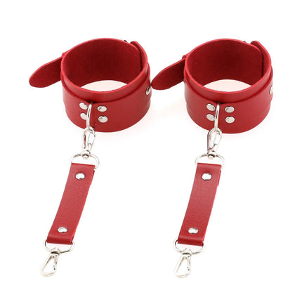 Bondage Wrist Restraints – Fetish Gear, Adjustable PU Leather Handcuffs for Role Play, Couples Adult Toy  HF-0002