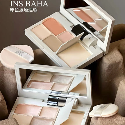 INSBAHA Face Concealer Cover Dark circles and Acne Brightening Tears Concealer Set Powder Makeup Combination