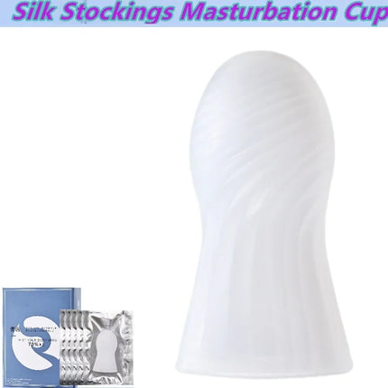 Silk Stockings Masturbation Cup Pocket Pussy Blowjob Male Masturbator Sex Egg Endurance Exercise Sex Toy For Men Cheongsam