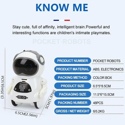 Voice Recognition Pocket Robot Singing Dancing Telling Story Talking Interactive Robot Communication LED Lights Mini Robot