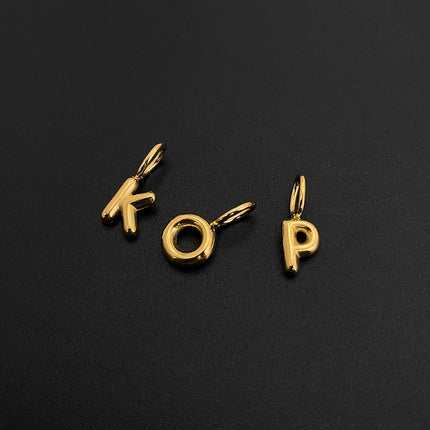 eManco Stainless Steel Gold-plated Charms Modern Style 3D Bubble Alphabet Elements DIY Necklace Bracelet Jewelry Making