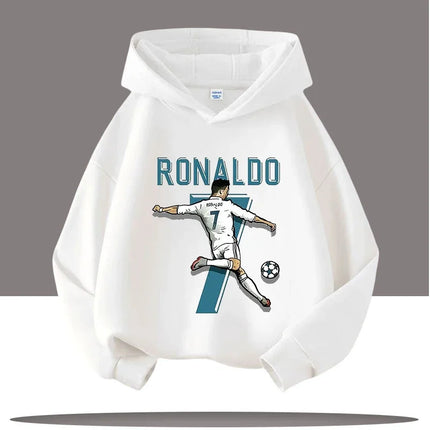Autumn Cartoon CR7 Ronaldo Print Children's Hoodies Long Sleeve Sweatshirt Boy Football Star Casual Kid Warm Pullover Clothing