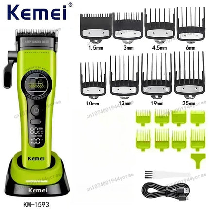 Kemei KM1593/1595 Is Equipped with An External Brushless Hair Clipper for Men's Professional Hair Clippers That Are Rechargeable