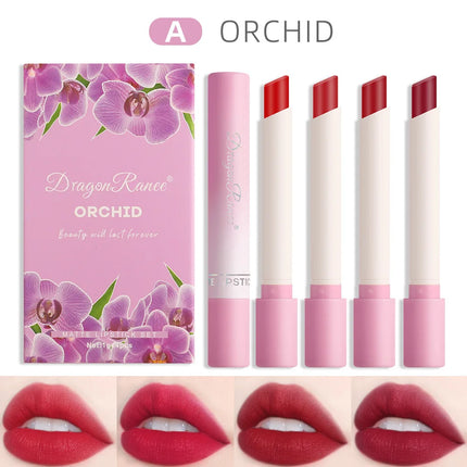 4PCS Velvet Matte Lipstick Set Long Lasting Waterproof Non Stick Lip Makeup Creative Cigarette Design Sexy Beauty
