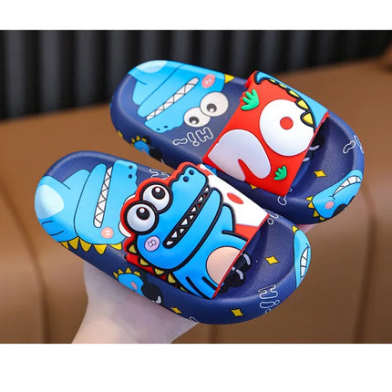 Cartoon Dinosaur Children Slippers Boy Girls Casual Shoes Flat Beach Water Shoes Indoor Soft Kids Cute Flip Flops for Boy Girl