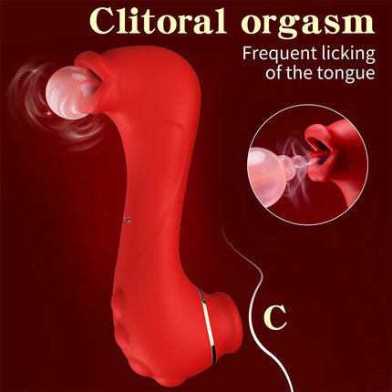 2 in 1 Sucking Vibrator Female Clit Nipple Stimulator G Spot Oral Licking Sexual Masturbator Erotic Adult Sex Toys for Women