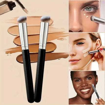 Under Eye Concealer Brush Kabuki Nose Contour Brush  Dense Bristles Full Coverage Cosmetic Pro Small Makeup Foundation Brush