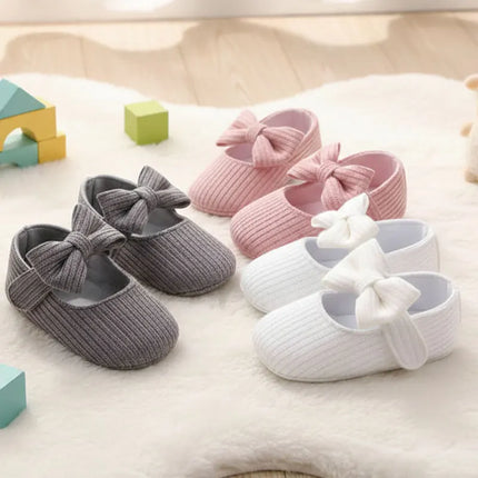 Baby Girls Knitted Floral Prewalker Shoes Anti-Slip Cotton Soft Sole Toddler First Walkers Summer Infant Footwear 0-18 Months