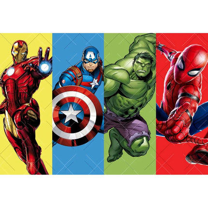 Marvel Superhero Backdrops Cartoon Avengers Theme Kids Boys Birthday Party Decor Photography Background Photo Photographic Props