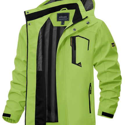 TACVASEN Spring Autumn Lightweight Jackets Mens Mesh Lined Waterproof Rain Jacket Outdoor Fishing Hiking Jacket Male Windbreaker