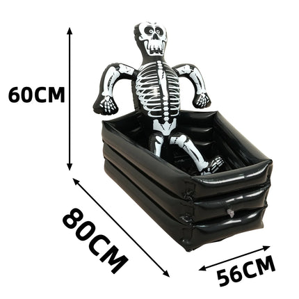 Skeleton Shaped Inflatable Ice Bucket PVC Waterproof Cooling Container Halloween Party Favor Supplies