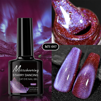 Romantic Galaxy Cat Eye Gel Nail Polish Semi-permanent Glitter Soak Off UV Holographic Magnetic Rainbow Gel for Nail Manicure