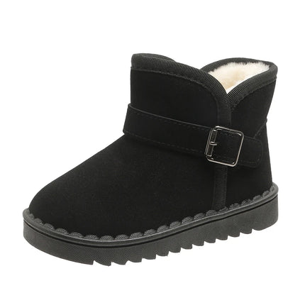 Boys Thermal Boots Kids Versatile Casual Buckle Non-slip Children Fashion Simple Non-slip Girls Snow Boots Cotton Winter Autumn