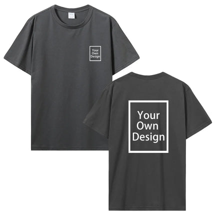 Custom Cotton Customized Print Short Sleeve T-Shirt Summer Tops Tees DIY Your Like Photo or Logo Cotton T-shirt Men Clothing