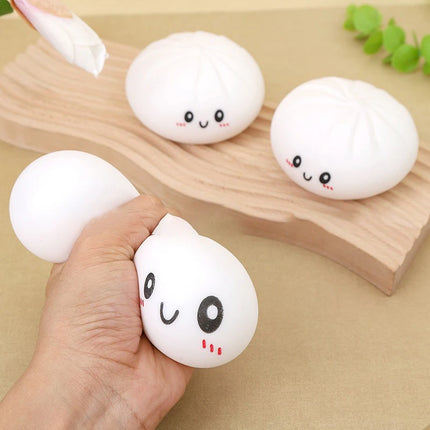 Giant Dumpling Squeeze Toy for Anxiety Relief Soft Steamed Stuffed Bun Simulation Food Fidget Decompression Dough Toy