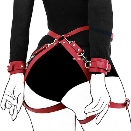 Handcuffs Sex Toys PU Leather Body Harness Cuffs Bondage Straps BDSM Kit Erotic Adult Sex Toys For Couples Party Sexy Accessorie