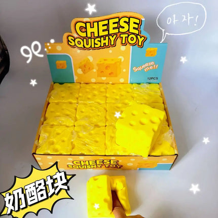 2026 Sell Simulated Cheese Squishy Toy, Jumbo Creative Slow Rising Cheese Block, Stress Relief Vent Toy Wholesale Toy