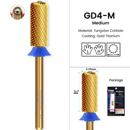 MagiBling Crystal Top Small Barrel Carbide Nail Drill Bits Left Right Hand Cuticle Gel Polishing Remove Easy Use Manicure Tools