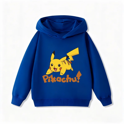 New Arrival Pikachu Print Kids Hoodie, Unisex Boys Girls Clothes, Warm Hooded Sweatshirt for Autumn Winter