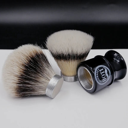Boti Screw Type Brush Enlightener Badger and N3C Synthetic with Antique Black Porcelain Resin Handle for Easy Replaceable Knot