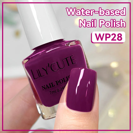 LILYCUTE 7ml Water-Based Nail Polish 40 Colors Long Lasting Quick Drying No Need of Lamp to Cure Nail Supplies For Nail Manicure