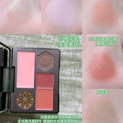 Girlcult New Contouring Plate Velvety-Smooth Highlighter Contour  Blush In one Palette Long-lasting Shimmer Pressed Powder