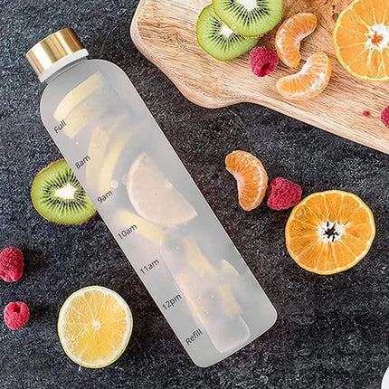 1 Liters Water Bottle Motivational Drinking Bottle Sports Water Bottles With Time Marker Stickers Portable Reusable Plastic Cups