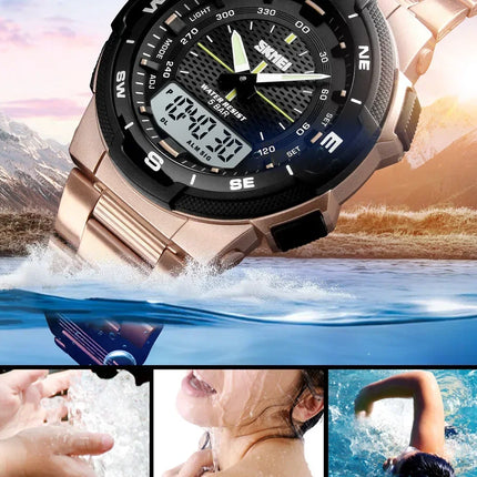 SKMEI 1370 Luxury Full Steel Business Waterproof Watch Relogio Masculino Watch Men Fashion Sport Quartz Clock Mens Watches