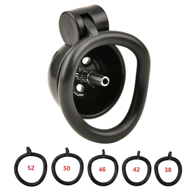 ABS Chastity Cage with 5 Rings Cock Cage Adult Sex Toy Penis Bondage Urethral Lock with Plug Male Cuckold Erotic BDSM Toy