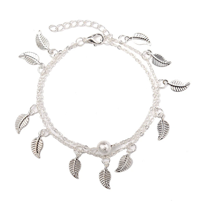 Simple Slim Adjustable Ankle bracelets Silver Color Anklets for Women Summer Beach on the Leg Chain Cheville Foot Jewellery