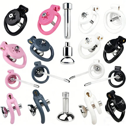 FRKO Flat Inverted ABS Sissy Male Chastity Cage Set 4 Size Arc Penis Ring Cock Lock CBT Cage 정조대 Sex Toys Men 3216/3216A/B/C
