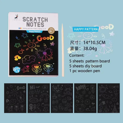 Montessori Painting Note Scratch Art Paper DIY Graffiti Book Children Magic Rainbow Scraping Drawing Notepad Educational Toys