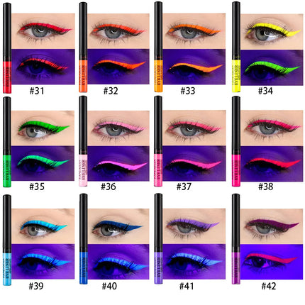 Waterproof Matte Liquid Eyeliner Long Lasting Quick Dry Non Smudging UV Luminous Gel Makeup for Smokey Eyes