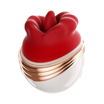 Licking Sucking Breast Vibrator Breast Massager 10 Modes Tongue Vibration and Suction Ergonomic Silicone Cup for Nipple Pleasure