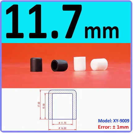 White/Black Silicone Rubber Round Caps Protection Gasket Dust Seal End Cover Caps For Pipe Bolt Furniture 3mm-78.5mm