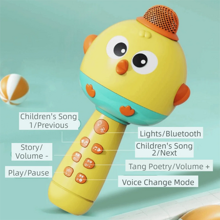 Cute Children Wireless Microphone Music Handheld Kids Microphone with Speaker Educational Toys Rechargeable