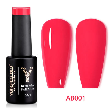 YOKEFELLOW 10ml Jelly Nude Gel Nail Polish High Quality Translucent Pink Nail Gel Varnish Soak Off UV Gel Polish Long Lasting