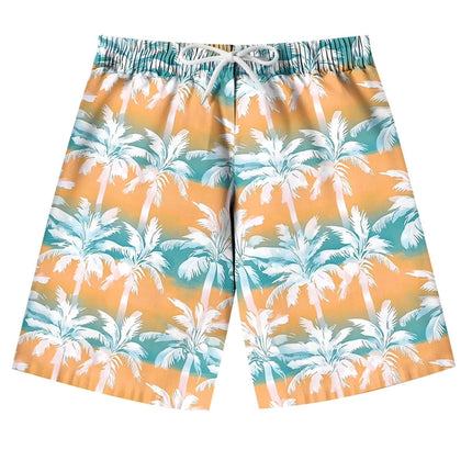 Fashion Men Hawaiian Beach Shorts 3d Printed Plam Tree Graphic Men Surf Board Shorts Oversized Quick Dry Y2k Men Casaul Shorts