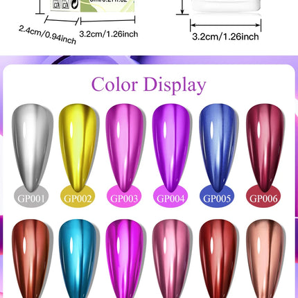 8ml Metallic Nail Polish Mirror Effect Fast Drying Long-Lasting Nails Art Polish DIY No Need Lamp Cure Manicure Nail Supplies
