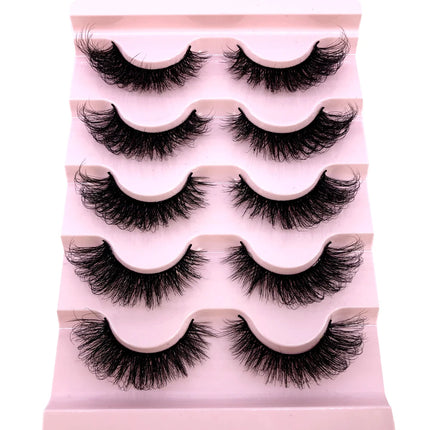 New 5 pairs natural fluffy 3D mink false eyelashes fake lashes makeup kit Mink Lashes extension eye lashes short eyelashes