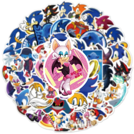50/100Pcs Anime Sonic Game Stickers DIY Motorcycle Travel Luggage Guitar Skateboard Cool Cartoon Decal Sticker Kids Toy Gift