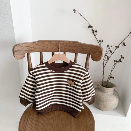 Children's Winter Round Neck 4 Color Korean Style Sweatshirt Children's Clothing Baby fleece-lined Boys and Girls Baby fleece-li