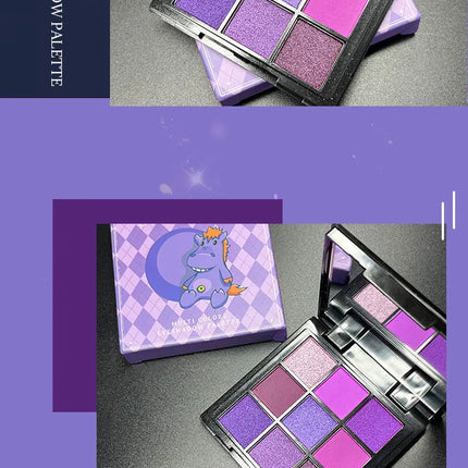9 Colors Glitter Eyeshadow Palette Purple Shimmer Pearlescent Matte Acrylic Eye Shadows Palette Waterproof Eye Make Up
