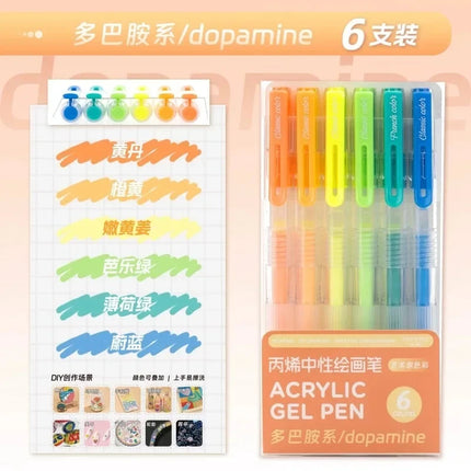 150/6 Colors Colors Large Capacity Acrylic Gel Pen 1.0mm Painting Drawing Student Writing Pen Office School Supplies Stationery