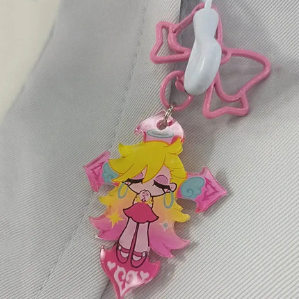 Anime Panty Stocking with Garterbelt Stocking Panty Cosplay Keychain Kawaii Acrylic Pendant Keyring Key Chain Bag Accessories