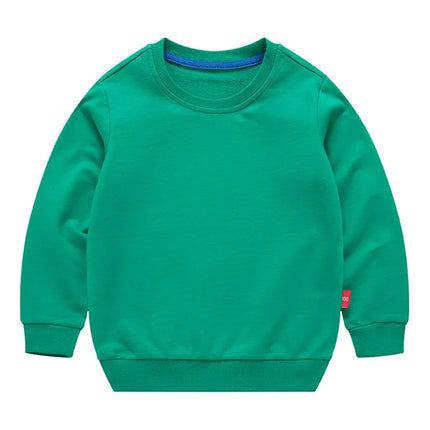 Pure Cotton Children Blank Tops Printed Custom Hoodies Boys Girls Sweatshirts 2024 Spring Fall New Solid Color Hooded Sweatshirt