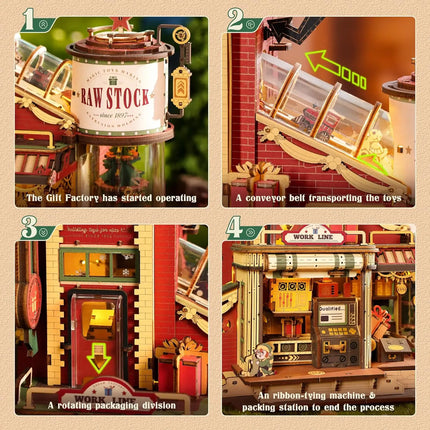 Robotime Wooden Music Box Christmas Dream Gift Factory 3D Wooden Puzzles Wooden Model Kits Build Best Gifts for Adults