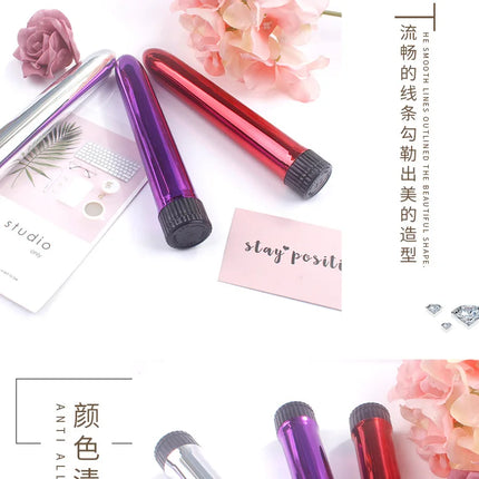 6-Color Metal Body Vibrator, AA Battery Powered, 18cm Relaxation Massage Bullet Seducer clitoral stimulation Sex toys for Women