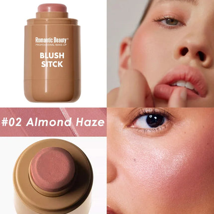 2-in-1 Cream Blush Stick - Waterproof Matte & Skin-Fusing, Long-Lasting Natural Red, Highly Pigmented & Easy Blend